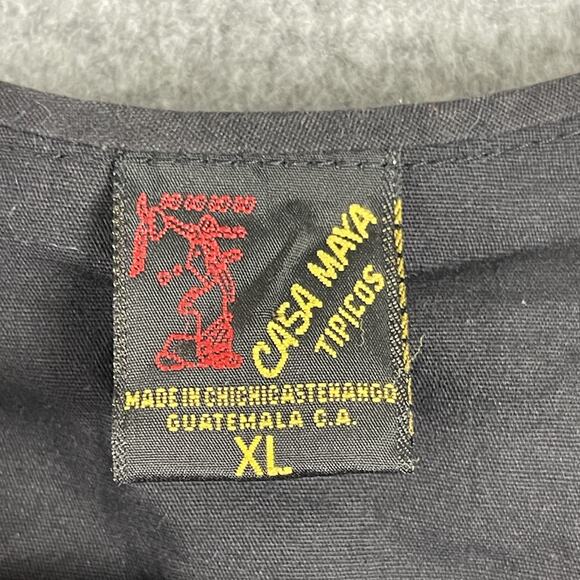 Casa Maya Guatemalan Vest Womens XL Floral Embroidery Huipil Boho Folk Artsy - Picture 8 of 14